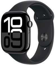 Умные часы Apple Watch Series 10 46 мм, M/L 140-245 мм, Aluminium Case GPS, Sport Band, Jet Black